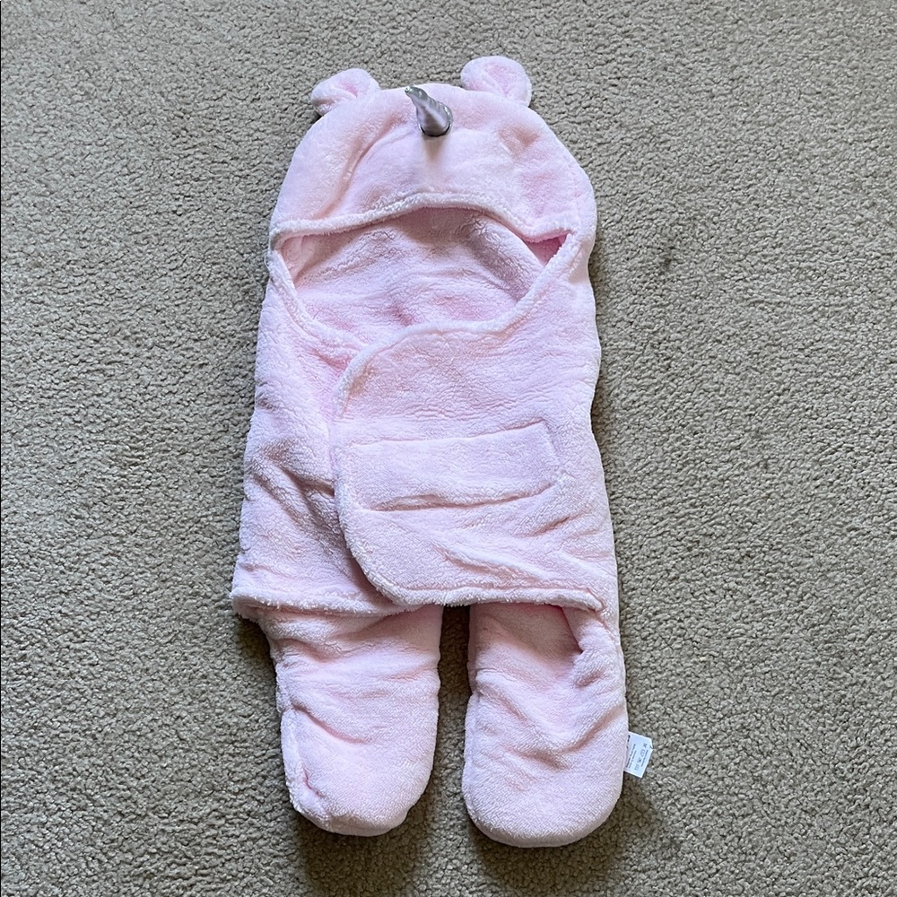 Pink Baby Unicorn Plush Swaddle Blanket